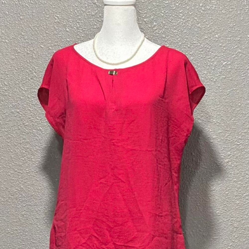 Banana-republic Women's Pink and Red Blouse
